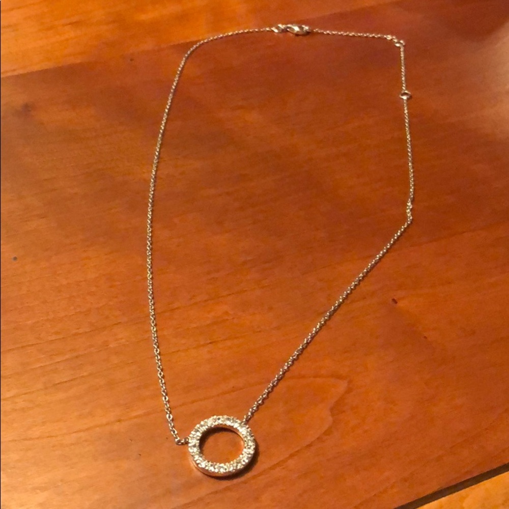 Sterling silver circle necklace